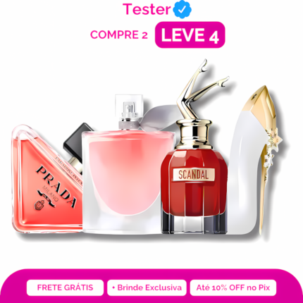 Combo 4 Perfumes Tester - Paradoxe, La vie est belle, Scandal e Good Girl 100ml